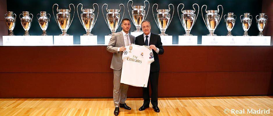 Eden Hazard y Florentino Pérez