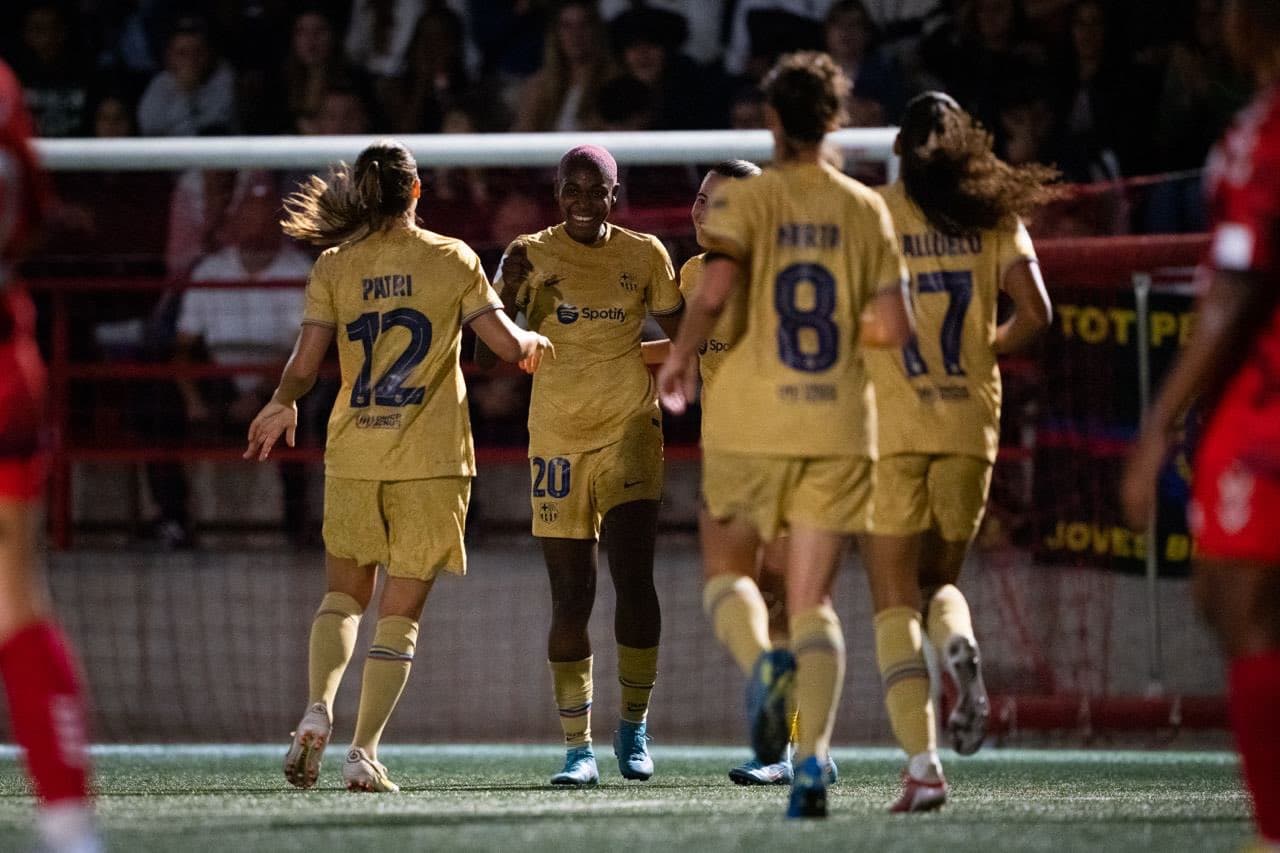 El Barça gana por 0-4 al Levante Las Planas en el partido correspondiente a la Jornada 1 de la Liga F. Fuente: Twitter FCBfemení