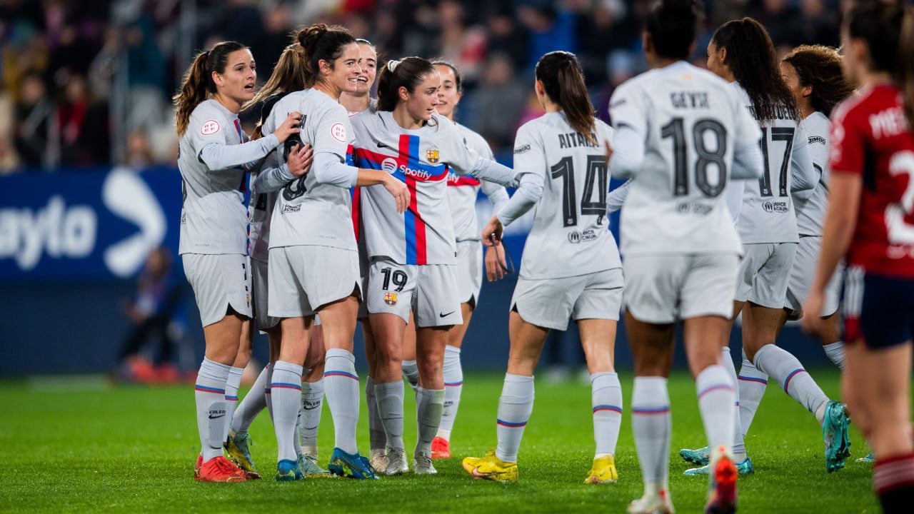 El Barça ha marcado 9 goles ante el Osasuna en sus estreno en la Copa de la Reina 2022/23. Crédito: Twitter FCBfemeni