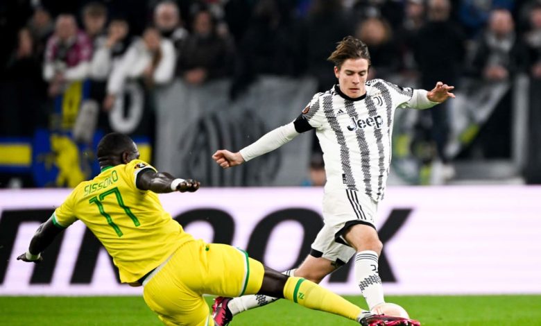 Fagioli y Sissoko en el encuentro de ida entre Juventus-Nantes