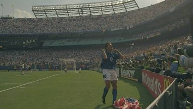 Roberto Baggio celebrando un gol