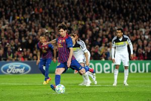 Messi falla su penalti frente al Chelsea, Champions League 2012