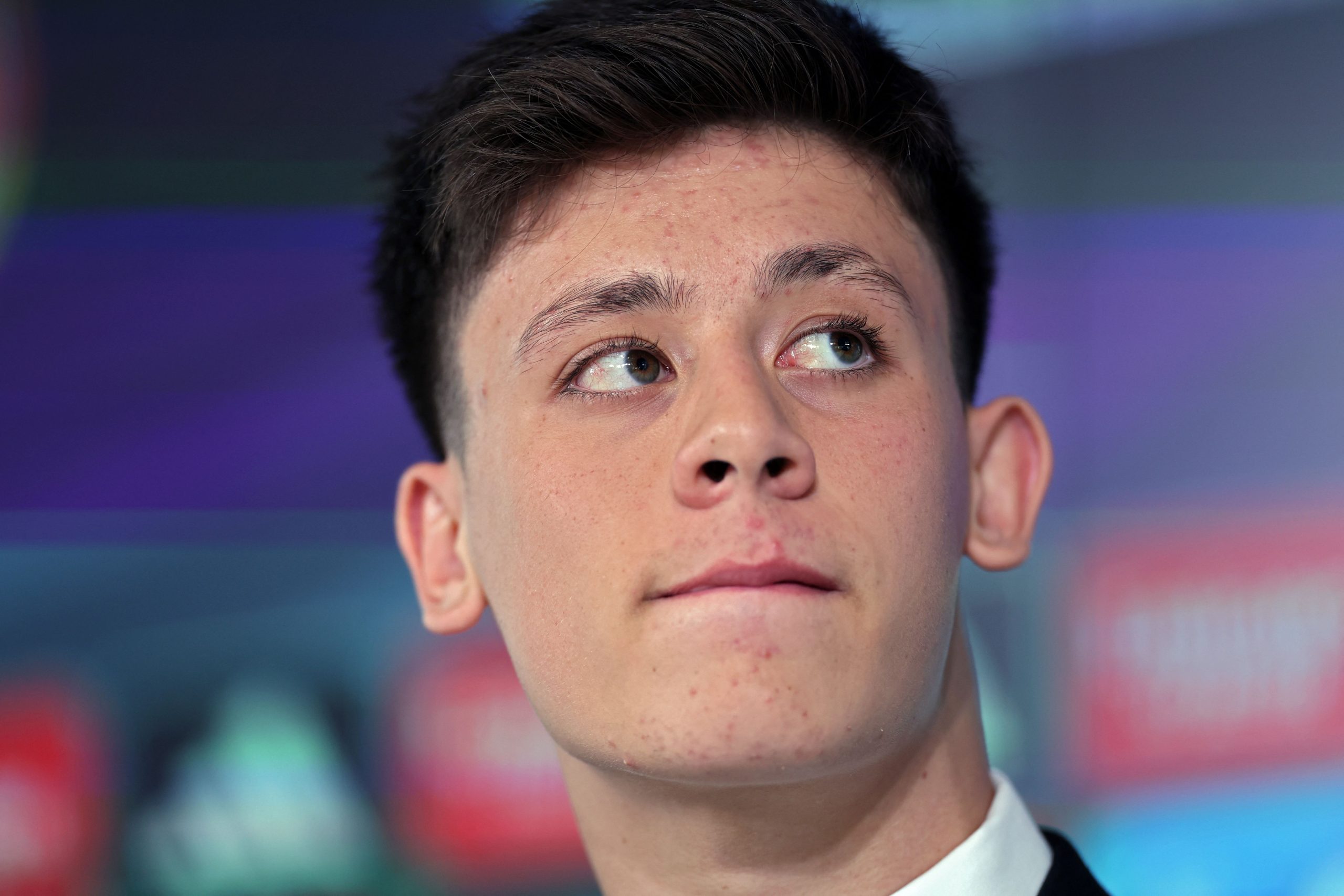 Real Madrid's newly-signed Turkish midfielder Arda Guler attends a press conference as part of his official presentation, in Madrid on July 7, 2023. Fenerbahce's midfielder Arda Guler has signed a contract with Real Madrid for the next six seasons, until 2029, the Spanish club announced in a statement on July 6. (Photo by Thomas COEX / AFP) (Photo by THOMAS COEX/AFP via Getty Images)