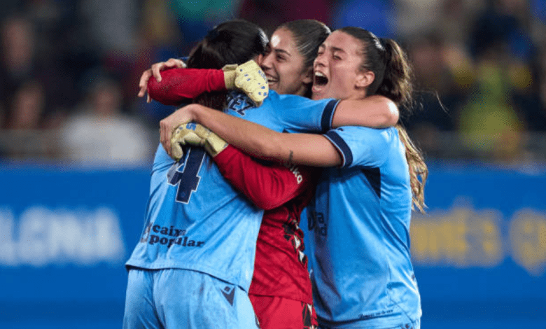 Las jugadores del Levante celebrando la gesta histórica