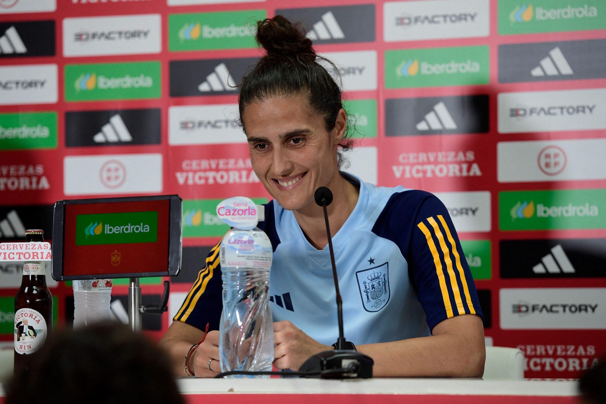 La Seleccionadora Nacional, Montse Tomé, atendió a los medios de comunicación tras desvelar la lista de convocadas que representarán a España en la UEFAW Nations League.