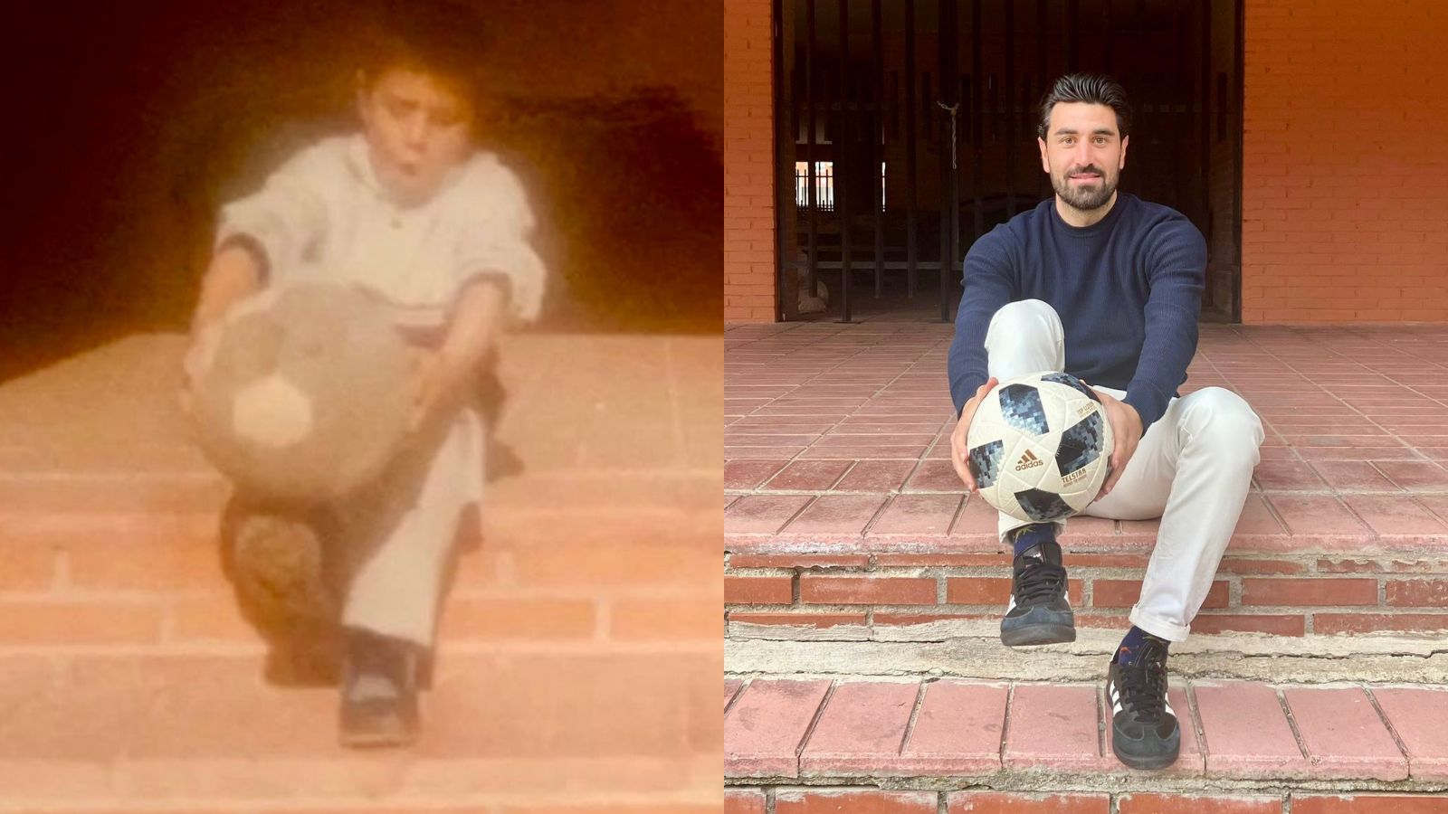 Fran Pastor en la urbanización en la que nos cuenta que empezó a jugar por primera vez. Imagen vía: Mario Álvarez / VIP DEPORTIVO.