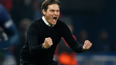 PARIS, FRANCE - MAY 07: Edin Terzic, Head Coach of Borussia Dortmund, celebrates during the UEFA Champions League semi-final second leg match between Paris Saint-Germain and Borussia Dortmund at Parc des Princes on May 07, 2024 in Paris, France. (Photo by Matthias Hangst/Getty Images) (Photo by Matthias Hangst/Getty Images)