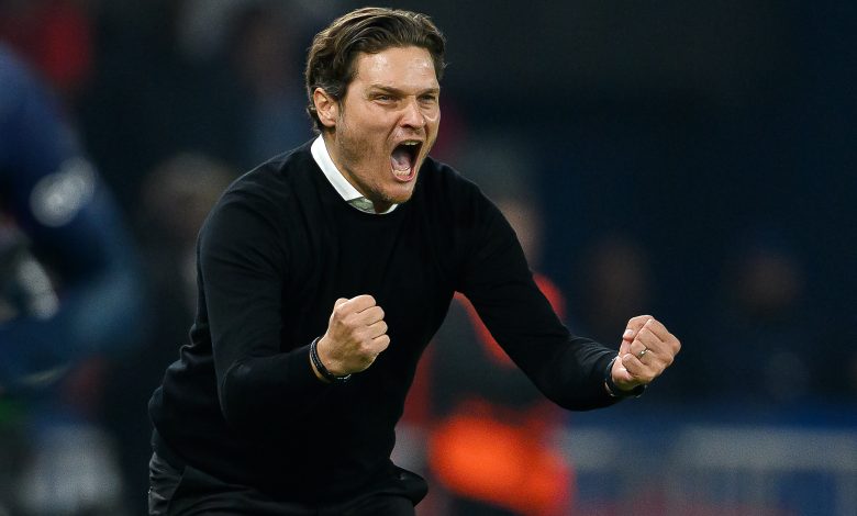 PARIS, FRANCE - MAY 07: Edin Terzic, Head Coach of Borussia Dortmund, celebrates during the UEFA Champions League semi-final second leg match between Paris Saint-Germain and Borussia Dortmund at Parc des Princes on May 07, 2024 in Paris, France. (Photo by Matthias Hangst/Getty Images) (Photo by Matthias Hangst/Getty Images)