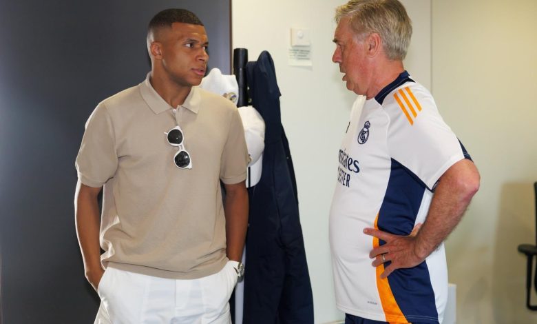 Ancelotti y Mbappé. Real Madrid CF.