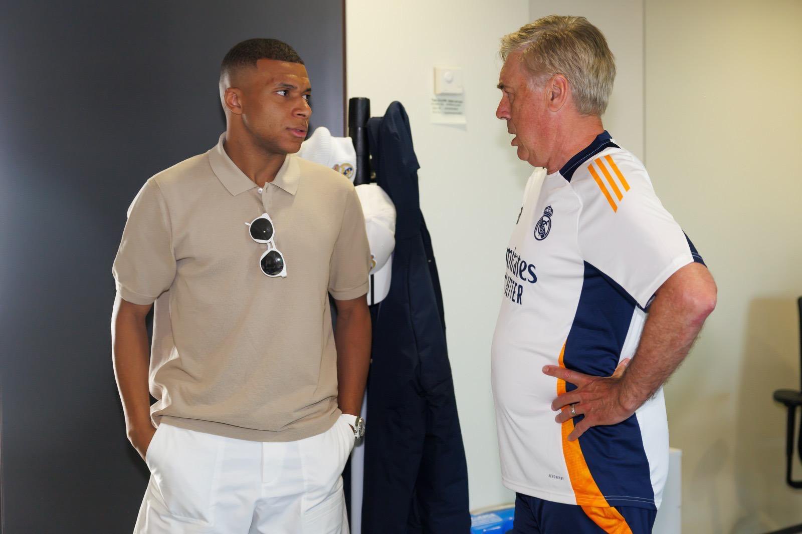 Ancelotti y Mbappé. Real Madrid CF.