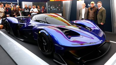 CHICHESTER, ENGLAND - JULY 12: Oracle Red Bull Racing Team Principal Christian Horner, Chief Technical Officer Adrian Newey, and Technical Director at Red Bull Advanced TechnologiesRob Gray pose for a photo after the new Red Bull RB17 hypercar is unveiled during Day Two of the Goodwood Festival of Speed at Goodwood on July 12, 2024 in Chichester, England. (Photo by Mark Thompson/Getty Images)
