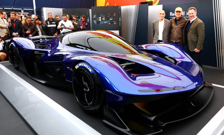 CHICHESTER, ENGLAND - JULY 12: Oracle Red Bull Racing Team Principal Christian Horner, Chief Technical Officer Adrian Newey, and Technical Director at Red Bull Advanced TechnologiesRob Gray pose for a photo after the new Red Bull RB17 hypercar is unveiled during Day Two of the Goodwood Festival of Speed at Goodwood on July 12, 2024 in Chichester, England. (Photo by Mark Thompson/Getty Images)