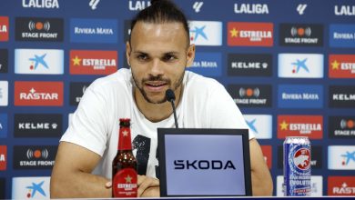 Martin Braithwaite en rueda de prensa
