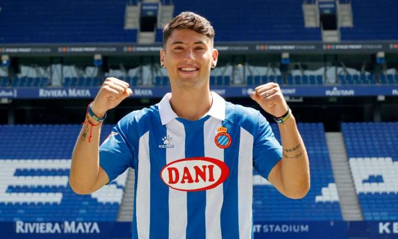 Alejo Véliz en su primer día en el Espanyol