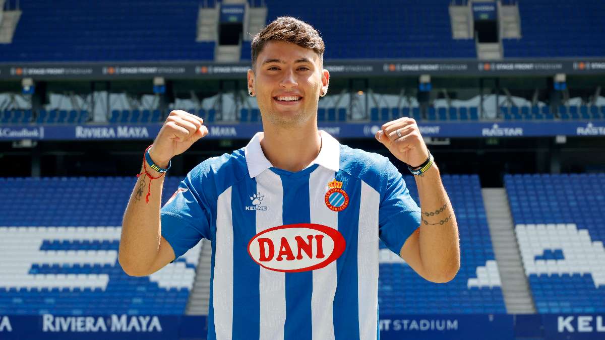 Alejo Véliz en su primer día en el Espanyol