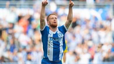 Carlos Vicente festejando el primer tanto del Alavés