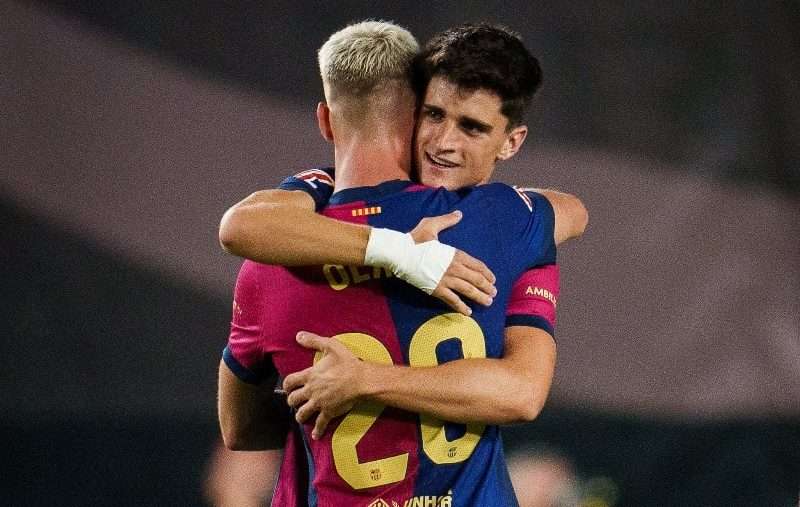 Pau Víctor y Dani Olmo. Imagen vía FC Barcelona.