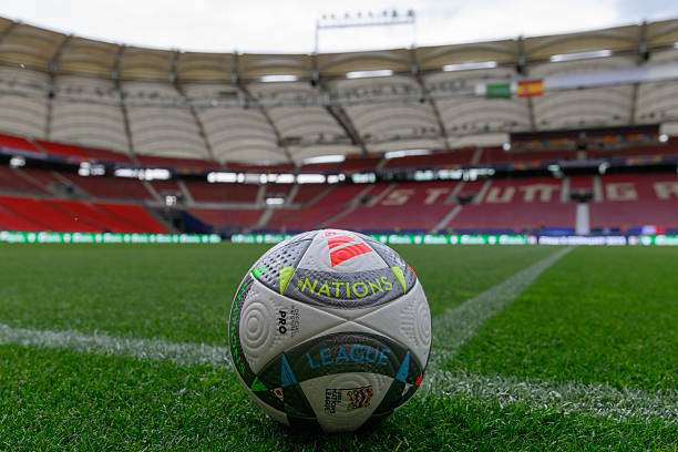 STUTTGART, GERMANY - JUNE 03: The official match ball is seen ahead of the UEFA Nations League Finals 2025 between Spain and France at Stuttgart Arena on June 03, 2025 in Stuttgart, Germany. (Photo by Christian Kaspar-Bartke - UEFA/UEFA via Getty Images)