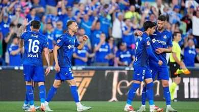 GETAFE, SPAIN - MAY 24: Borja Mayoral of Getafe CF celebrates a goal during the Spanish League, LaLiga EA Sports, football match played between Getafe CF and RC Celta de Vigo at Coliseum de Getafe on May 24, 2025, in Getafe, Madrid, Spain. (Photo By Oscar J. Barroso/Europa Press via Getty Images)