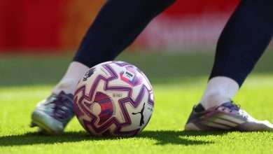 The Puma Premier League ball is pictured being kicked during the Premier League match between Manchester United and Arsenal at Old Trafford on August 17, 2025 in Manchester, England. (Photo by Stu Forster/Getty Images)