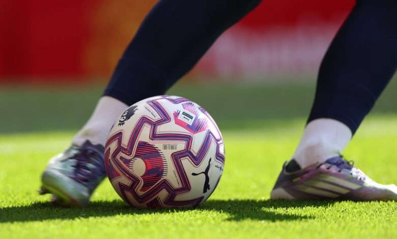 The Puma Premier League ball is pictured being kicked during the Premier League match between Manchester United and Arsenal at Old Trafford on August 17, 2025 in Manchester, England. (Photo by Stu Forster/Getty Images)