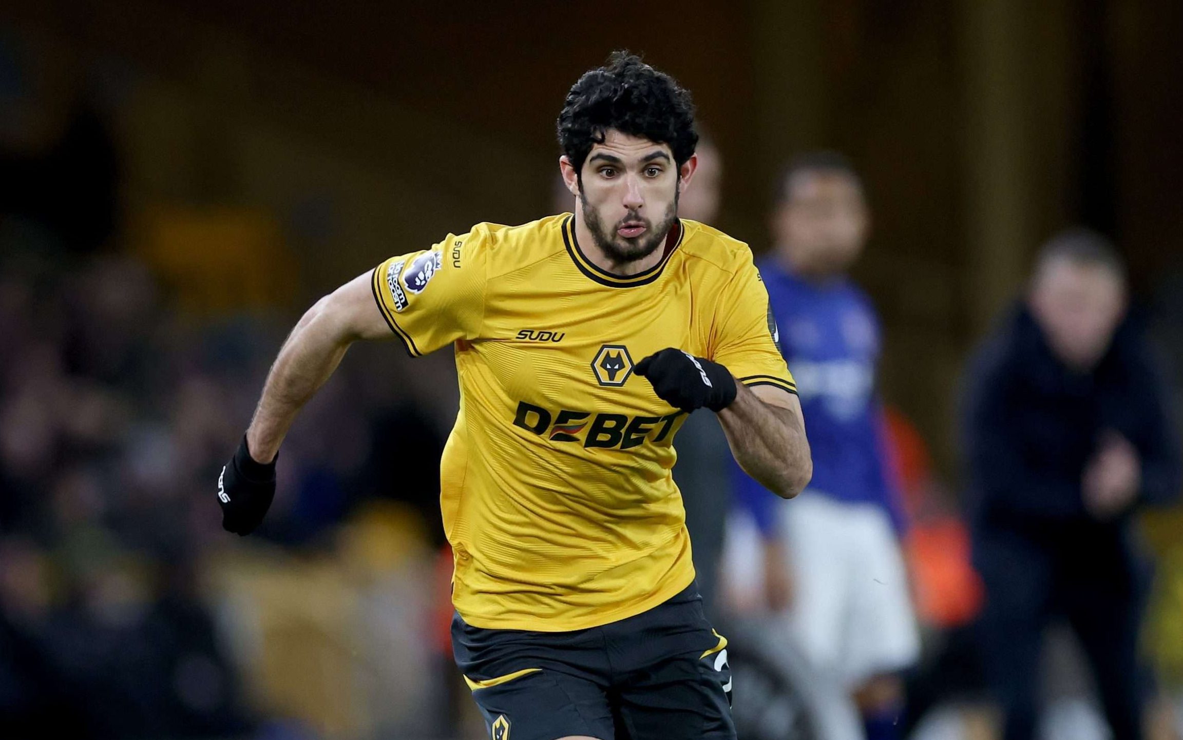 WOLVERHAMPTON, ENGLAND - DECEMBER 14: Goncalo Guedes of Wolverhampton Wanderers during the Premier League match between Wolverhampton Wanderers FC and Ipswich Town FC at Molineux on December 14, 2024 in Wolverhampton, England. (Photo by Carl Recine/Getty Images)