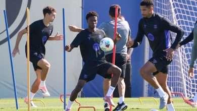 Baba Kourouma entrenando con el primer equipo del FC Barcelona en la previa contra el Real Oviedo - Barbeito
