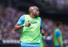 Allan Romeo Nyom of Getafe CF during the LaLiga match between Valencia CF and Getafe CF at Mestalla on May 10, 2025 in Valencia, Spain. (Photo by GSI/Icon Sport via Getty Images)