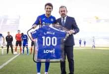 Luis Milla, 100 partidos con el Getafe CF. Imagen vía: Getafe CF.