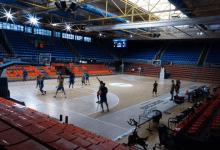 El Flexicar Fuenlabrada entrenando antes de su enfrentamiento contra el Club Melilla Baloncesto