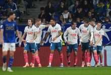 Pere Milla of Espanyol celebrates coring his team's second goal with team mates during the LaLiga EA Sports match between Real Oviedo and RCD Espanyol de Barcelona at Carlos Tartiere on October 17, 2025 in Oviedo, Spain. (Photo by Juan Manuel Serrano Arce/Getty Images)