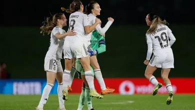 Jugadoras del Real Madrid celebrando