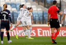 Las jugadoras del Real Madrid celebran