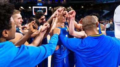 El equipo de Movistar Estudiantes en el partido frente a Palmer Mallorca