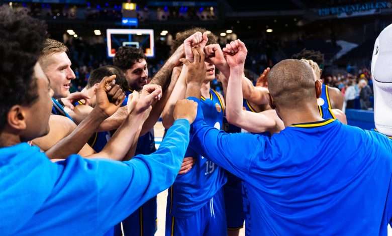 El equipo de Movistar Estudiantes en el partido frente a Palmer Mallorca