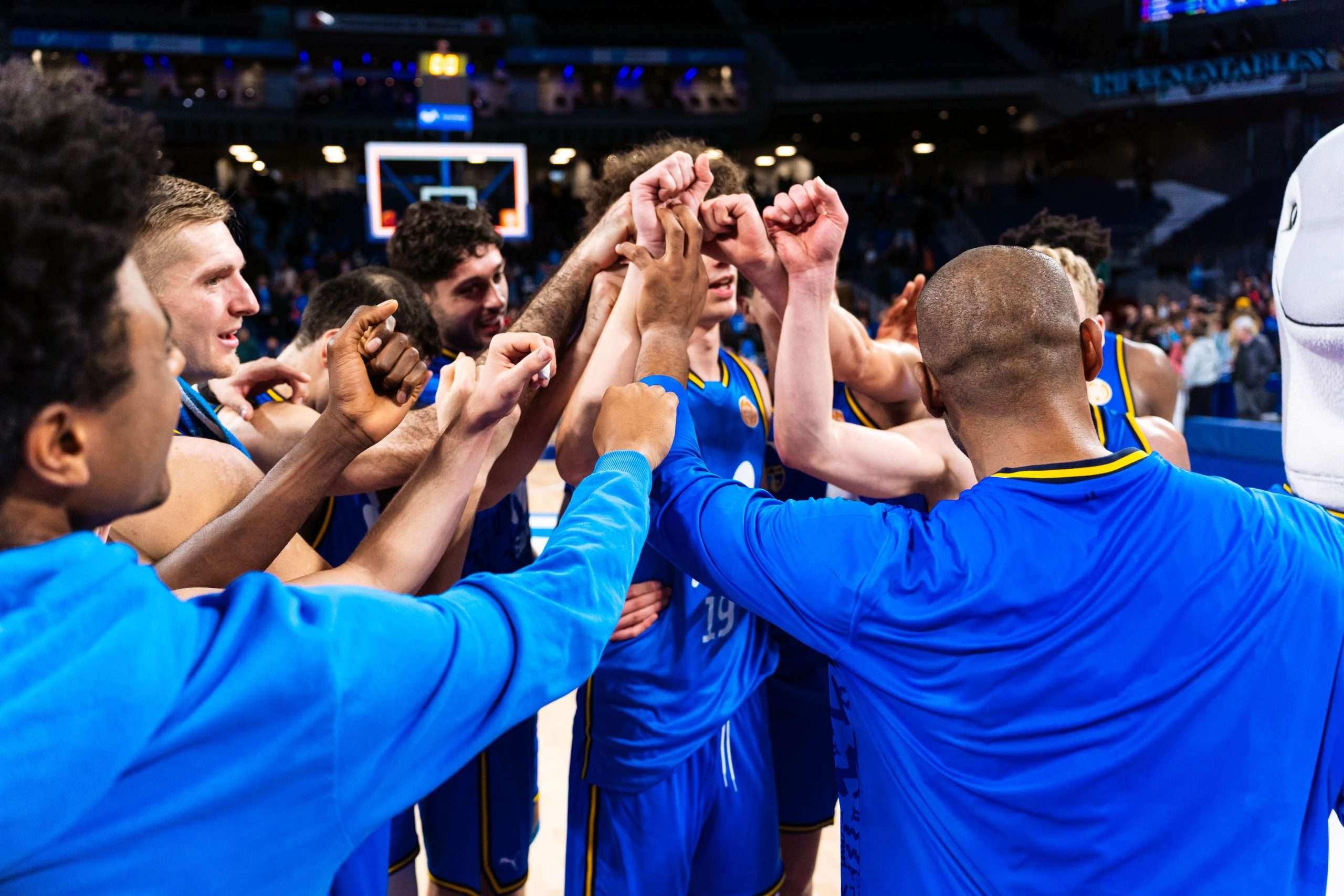 El equipo de Movistar Estudiantes en el partido frente a Palmer Mallorca