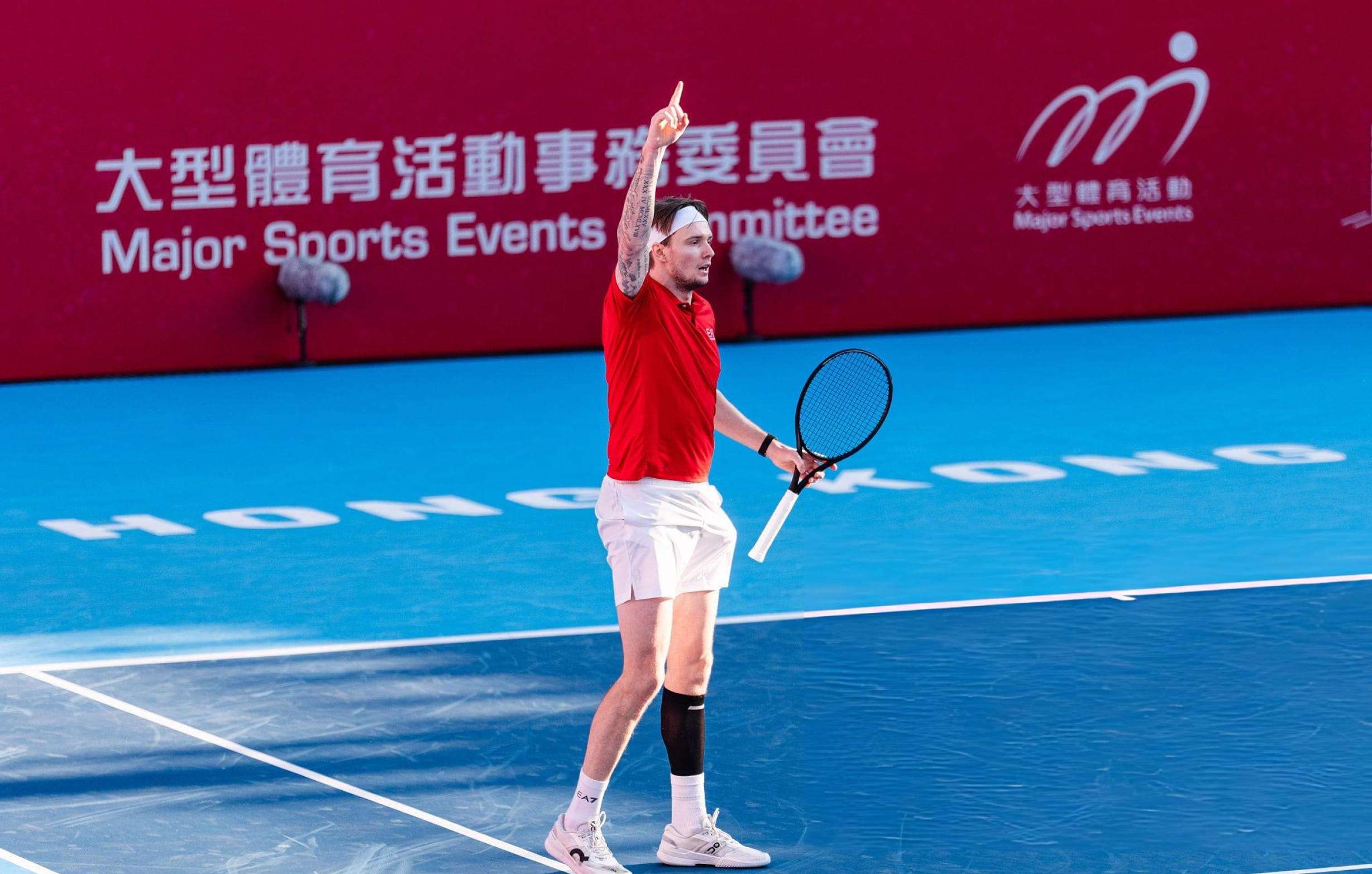 Bublik celebrando en Hong Kong. | Fuente: Getty Images