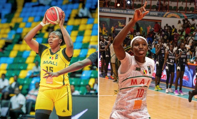 Mariam Coulibaly y Maïmouna Haïdara con la selección femenina de Malí