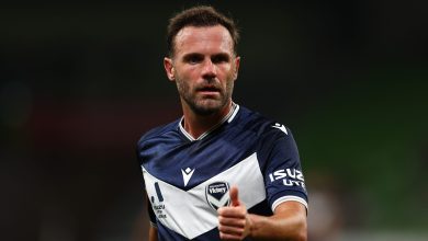 Juan Mata en un partido con Melbourne Victory