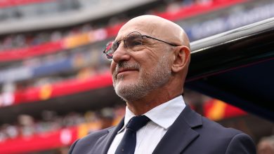 Luis De La Fuente, Head Coach of Spain, looks on before the FIFA World Cup 2026 Round of 32 match between Spain and Austria at Los Angeles Stadium on July 02, 2026 in Inglewood, California. (Photo by Francois Nel/Getty Images)