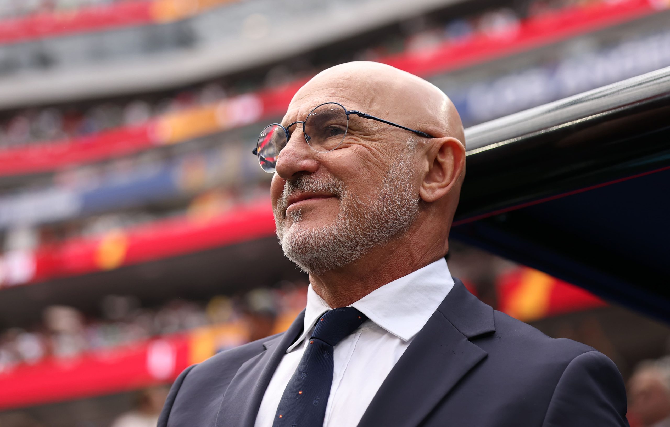 Luis De La Fuente, Head Coach of Spain, looks on before the FIFA World Cup 2026 Round of 32 match between Spain and Austria at Los Angeles Stadium on July 02, 2026 in Inglewood, California. (Photo by Francois Nel/Getty Images)