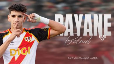 Imagen oficial del fichaje de Rayane Belaid por el Rayo Vallecano