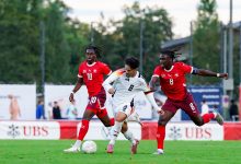Winsley Boteli en un partido con la Sub20 de Suiza