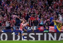 MADRID, SPAIN - OCTOBER 13: Pablo Barrios of Atletico Madrid celebrates scoring his team’s first goal during the UEFA Champions League 2026/27 League Phase MD2 match between Atletico de Madrid and Manchester United at Estadio Metropolitano on October 13, 2026 in Madrid, Spain. (Photo by Angel Martinez/Getty Images)